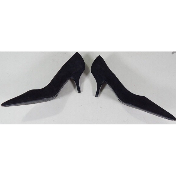 BCBG Girls Heels Black Suede Pointed Toe Size 8 1/2 B - Picture 3 of 5